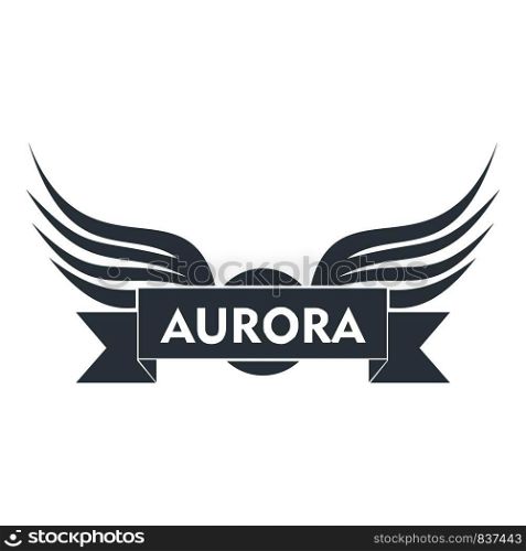 Aurora wing logo. Simple illustration of aurora wing vector logo for web. Aurora wing logo, simple gray style