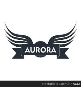 Aurora wing logo. Simple illustration of aurora wing vector logo for web. Aurora wing logo, simple gray style