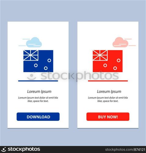 Aussie, Australia, Country, Flag Blue and Red Download and Buy Now web Widget Card Template