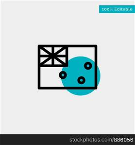 Aussie, Australia, Country, Flag turquoise highlight circle point Vector icon