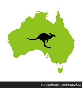 Australia. Australia and kangaroo against. A vector illustration