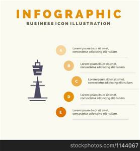 Australia, Australian, Building, Sydney, Tower, TV Tower Solid Icon Infographics 5 Steps Presentation Background
