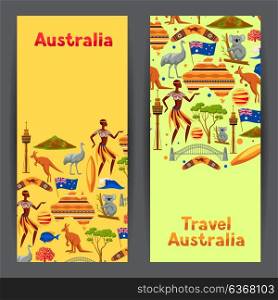 Australia banners design. Australian traditional symbols and objects. Australia banners design. Australian traditional symbols and objects.
