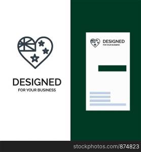 Australia, Country, Flag, Nation Grey Logo Design and Business Card Template