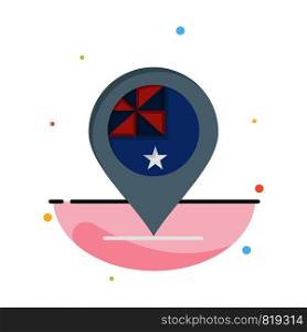 Australia, Country, Flag, Nation, Location Abstract Flat Color Icon Template