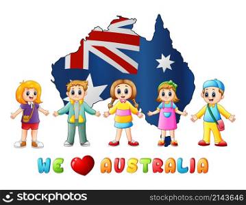 Australia Day National Flag map children love country
