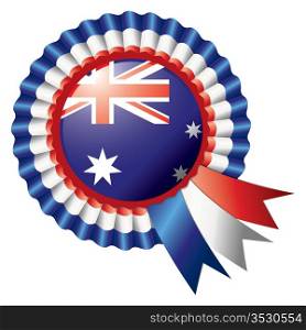 Australia detailed silk rosette flag, eps10 vector illustration