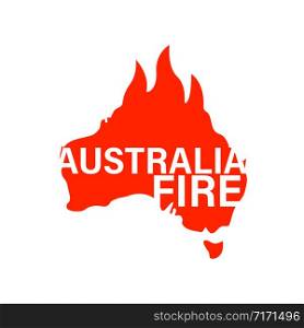 australia fire sign isolated white background vector illustration