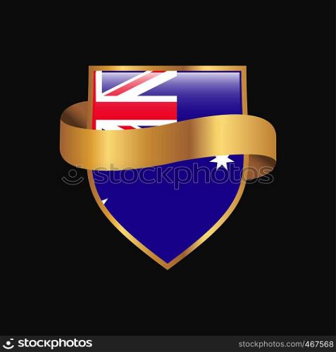 Australia flag Golden badge design vector