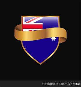 Australia flag Golden badge design vector