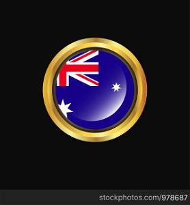 Australia flag Golden button