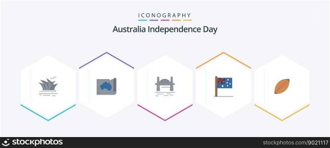 Australia Independence Day 25 Flat icon pack including country. sydney. location. harbour. bridge