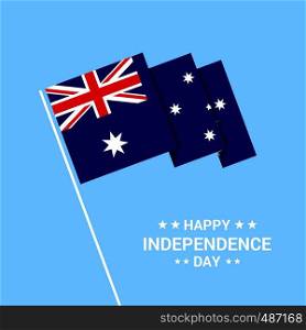 Australia Independence day typographic design with flag vector