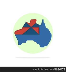 Australia, Map, Country, Flag Abstract Circle Background Flat color Icon