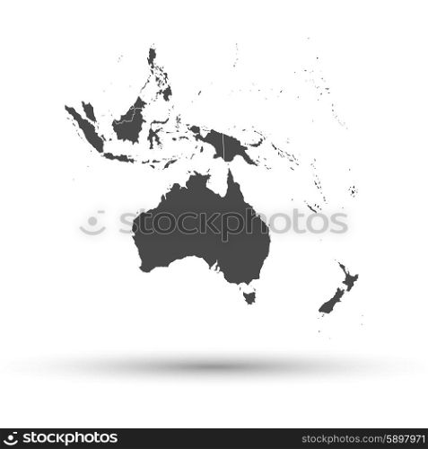 Australia map with shadow background vector illustration. Australia map background vector