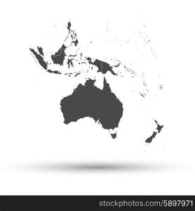 Australia map with shadow background vector illustration. Australia map background vector
