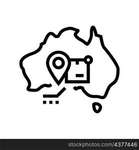 australia shipment tracking line icon vector. australia shipment tracking sign. isolated contour symbol black illustration. australia shipment tracking line icon vector illustration
