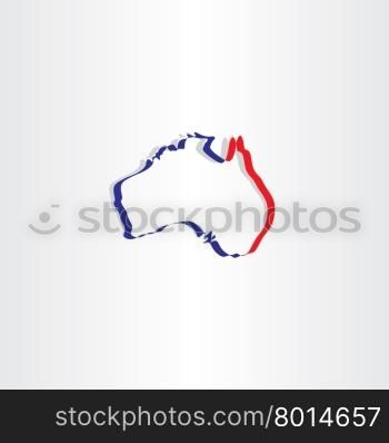 australia stylized map icon vector symbol state
