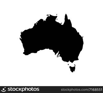 Australia vector icon isolated. Flat vector illustration. Australia black icon. Black Australia map. Geography concept. EPS 10
