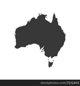 Australia vector map grey color on white back