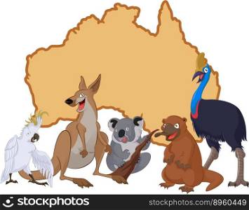 Australia with animals vector image