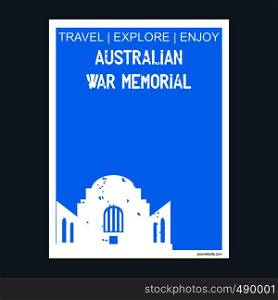 Australian War Memorial, Australia monument landmark brochure Flat style and typography vector