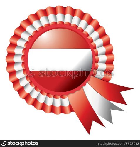 Austria detailed silk rosette flag, eps10 vector illustration