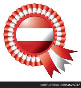 Austria detailed silk rosette flag, eps10 vector illustration