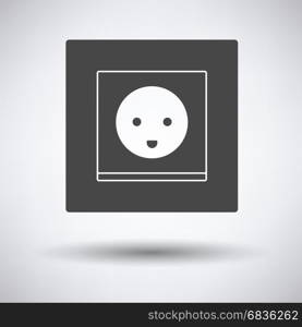 Austria electrical socket icon on gray background, round shadow. Vector illustration.