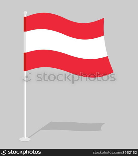Austria flag. Official national mark of Republic of Austria. Traditional Austrian flag paced.