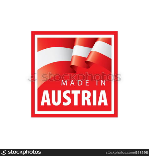 Austria flag, vector illustration on a white background.. Austria flag, vector illustration on a white background