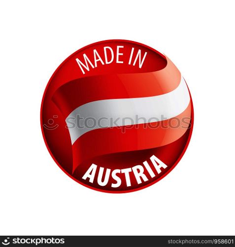 Austria flag, vector illustration on a white background.. Austria flag, vector illustration on a white background