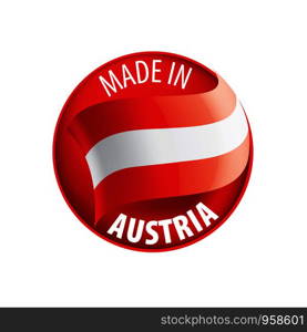 Austria flag, vector illustration on a white background.. Austria flag, vector illustration on a white background