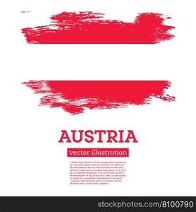 Austria Flag with Brush Strokes. Vector Illustration. Independence Day.