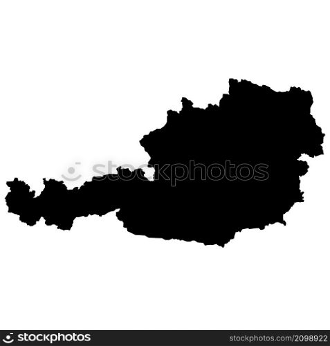 Austria Map in black on white background. icon of Austria map. flat style.