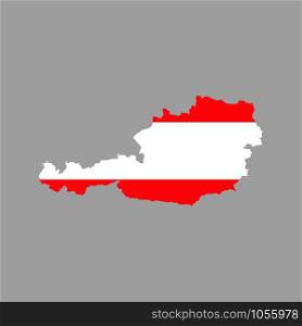 Austria national flag map background icon. Vector