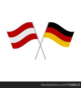 Austrian and German flags vector isolated on white background
