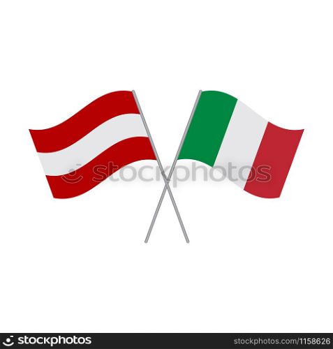 Austrian and Italian flags vector isolated on white background