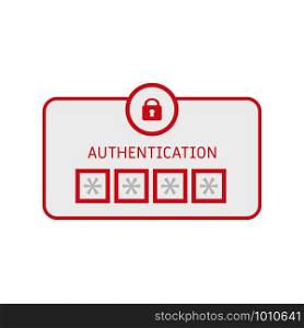 authentication bar icon in flat style, vector illustration. authentication bar in flat style, vector illustration