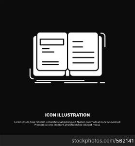 Author, book, open, story, storytelling Icon. glyph vector symbol for UI and UX, website or mobile application. Vector EPS10 Abstract Template background