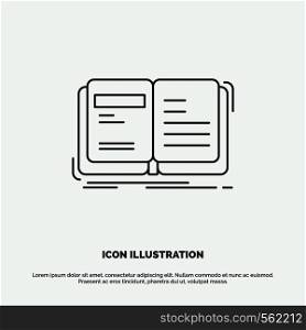 Author, book, open, story, storytelling Icon. Line vector gray symbol for UI and UX, website or mobile application. Vector EPS10 Abstract Template background