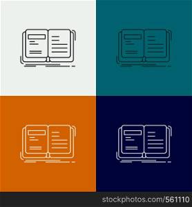 Author, book, open, story, storytelling Icon Over Various Background. Line style design, designed for web and app. Eps 10 vector illustration. Vector EPS10 Abstract Template background