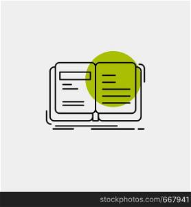Author, book, open, story, storytelling Line Icon. Vector EPS10 Abstract Template background