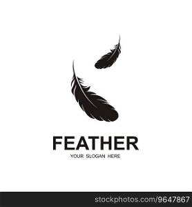 author’s feather logo vector icon illustration design. logo for writer, author and brand company