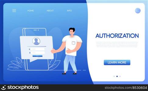 Authorization people, great design for any purposes. Flat illustration. Vector flat illustration.. Authorization people, great design for any purposes. Flat illustration. Vector flat illustration