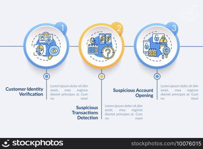 Authorization vector infographic template. Identify verification presentation design elements. Data visualization with 3 steps. Process timeline chart. Workflow layout with linear icons. Authorization vector infographic template