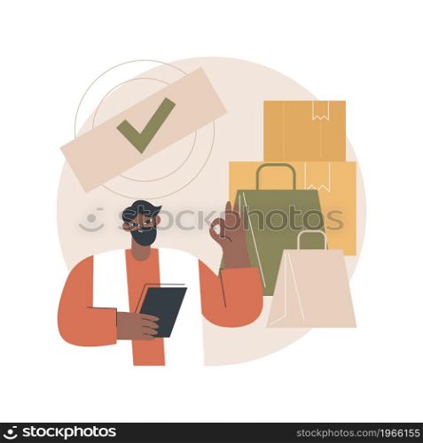 Authorized seller abstract concept vector illustration. Authorized retailer, official seller, manufacturer license, contracted brand representative, commercial partnership abstract metaphor.. Authorized seller abstract concept vector illustration.