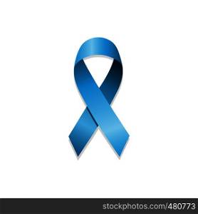Autism awareness blue ribbon. World Autism day. Isolated vector illustration