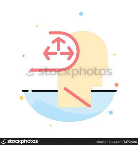Autism, Disorder, Man, Human Abstract Flat Color Icon Template