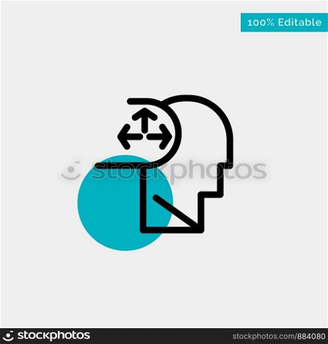 Autism, Disorder, Man, Human turquoise highlight circle point Vector icon